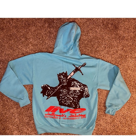 Posty Co. Other - Post Malone Hollywood Bleeding Tour Hoodie Mens Large Blue Posty Co 2019 Concert